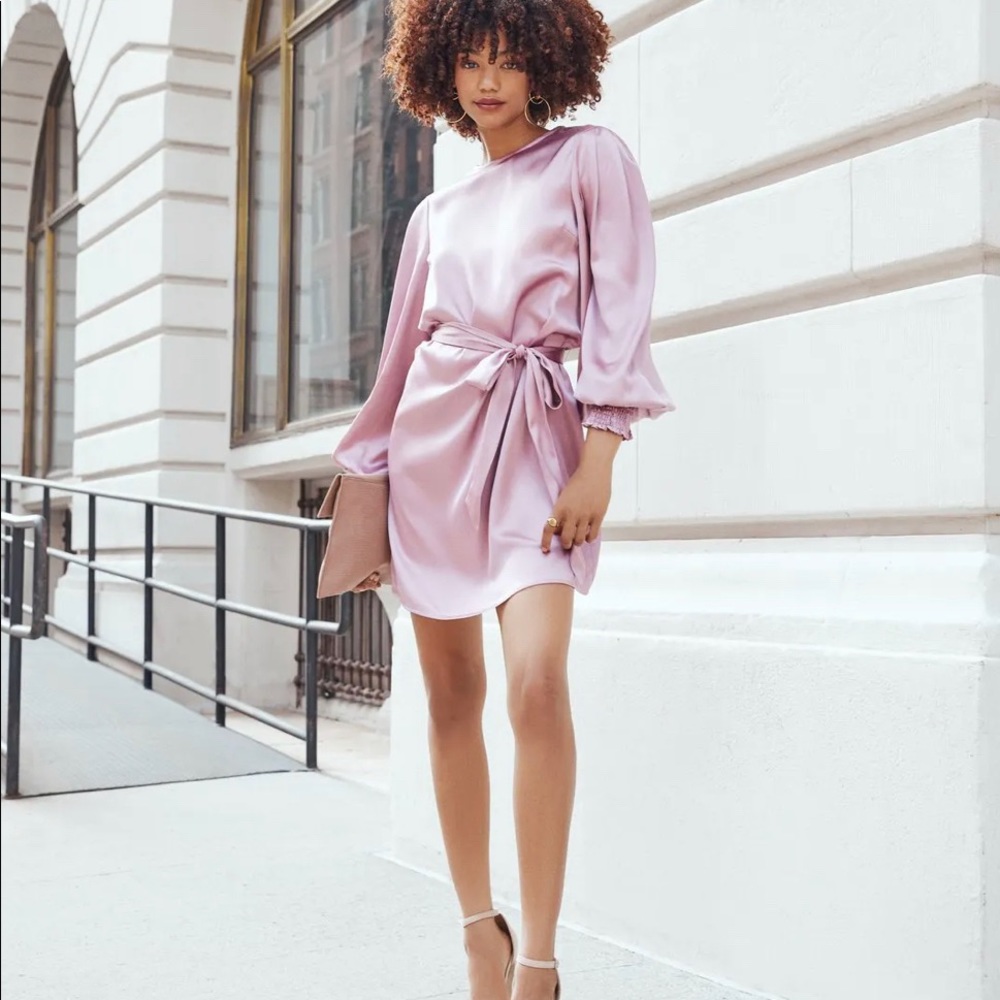 VICI Pink Satin Tie Dress